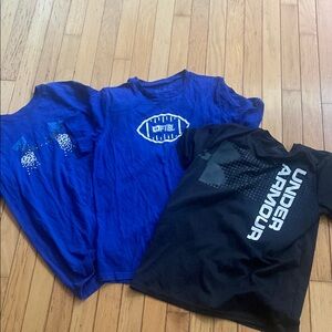 Under Armour Kids Blue and Black Short Sleeve Tees
